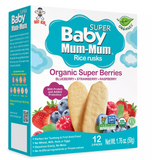 BABY MUM-MUM ORGANIC SUPER BERRIES RICE RUSKS - 1 BOX