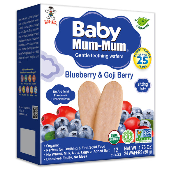 BABY MUM-MUM ORGANIC BLUEBERRY & GOJI RICE RUSKS - 1 BOX