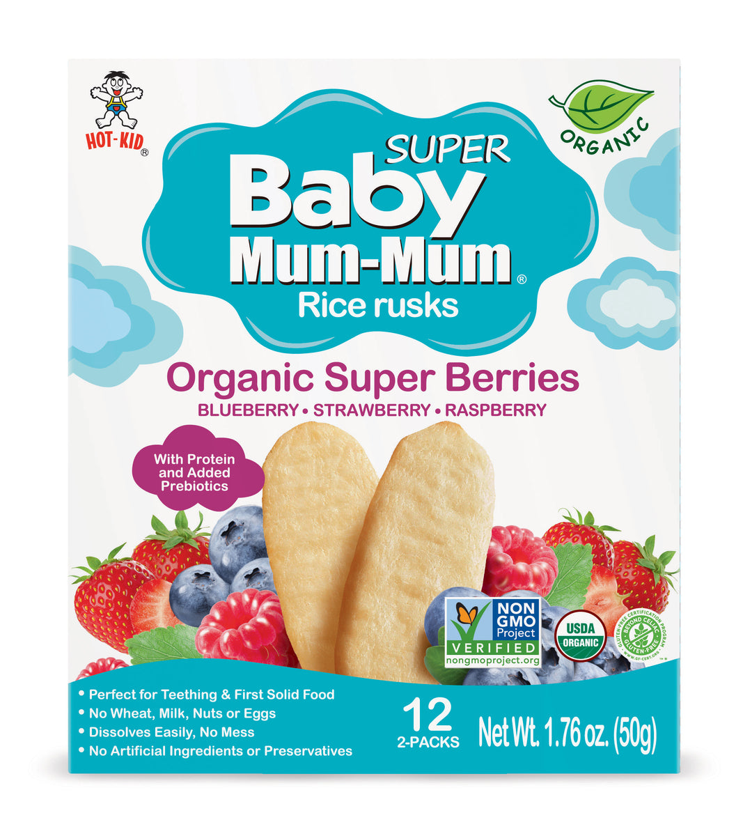 BABY MUM-MUM ORGANIC SUPER BERRIES RICE RUSKS - 1 BOX – The Mum-Mum Store