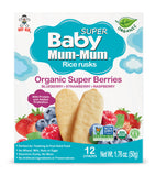 BABY MUM-MUM ORGANIC SUPER BERRIES RICE RUSKS - 1 BOX